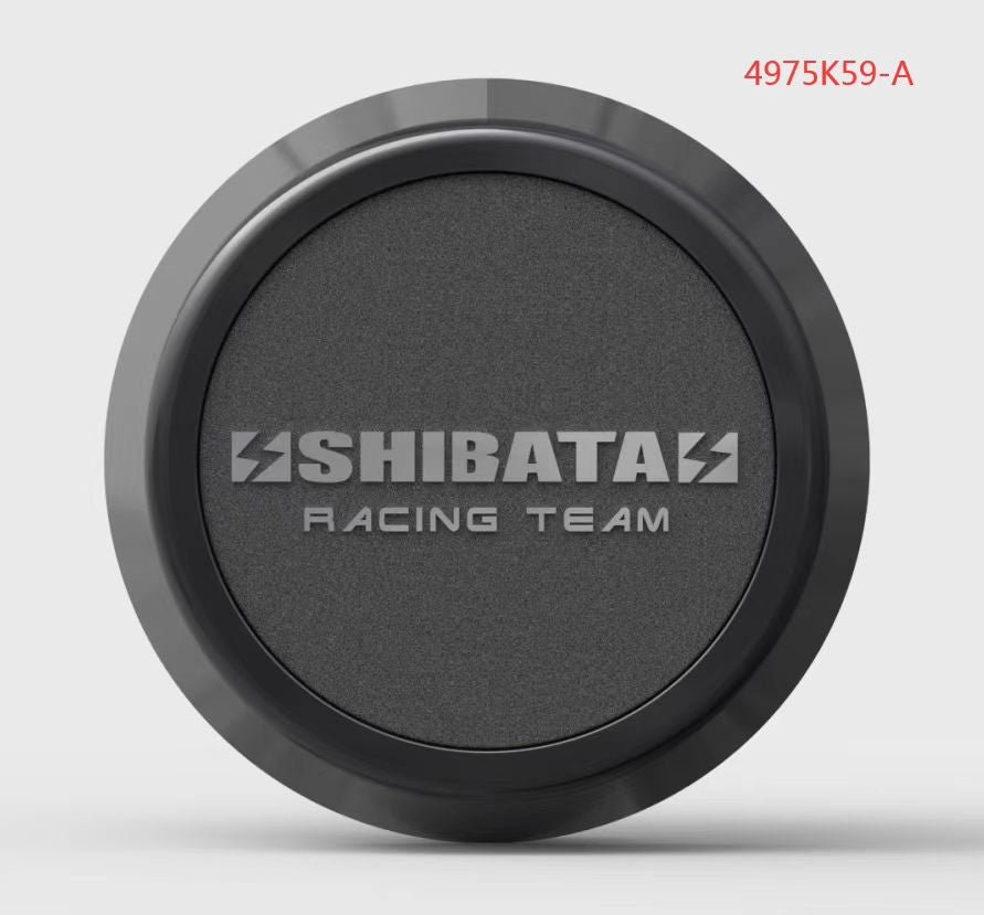 【G23用L】ホイールセンターキャップ(SHIBATA RACING TEAM)黒ロー(4個セット)